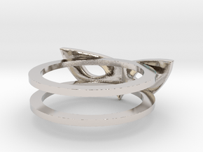 Mask Ring in Rhodium Plated Brass