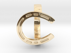 Protection ring @Horseshoe@ in 14k Gold Plated Brass: 6 / 51.5