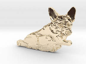 Corgi Consideration of Action in 14k Gold Plated Brass