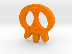 Skull Button in Orange Processed Versatile Plastic