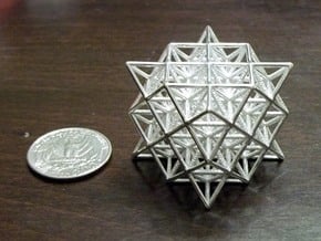 64 Tetrahedron Grid 1.25" in Polished Silver