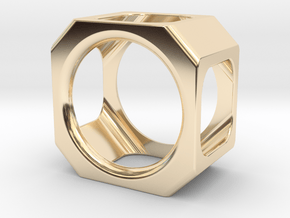 CELLS RING S7 in 14k Gold Plated Brass: 7 / 54