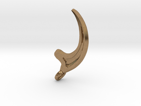 Velociraptor Claw Pendant/Keychain in Natural Brass