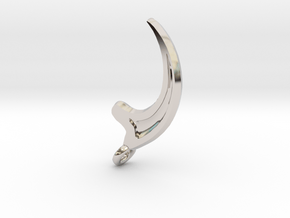 Velociraptor Claw Pendant/Keychain in Platinum
