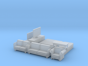 N Scale House Furniture Modern in Smooth Fine Detail Plastic