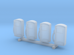 N Scale '60s Gas Pumps 4pc in Tan Fine Detail Plastic