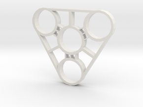 Tri-Fidget Spinner - Works with 608ZZ bearings! in White Natural Versatile Plastic