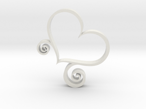 Stand Up Heart Decoration in White Natural Versatile Plastic