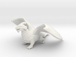 Inquisitive Dragon in White Natural Versatile Plastic