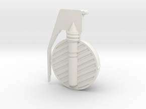 Frag Grenade Cross Section in White Natural Versatile Plastic