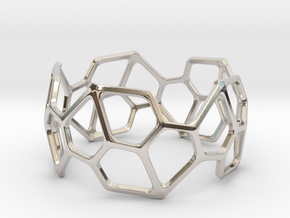 Bracelet Hex in Rhodium Plated Brass