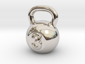 Little Kettlebell For You in Rhodium Plated Brass