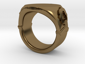 Seal Ring Trefoil - embossed in Polished Bronze: 5.5 / 50.25