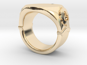 Seal Ring Trefoil - embossed in 14k Gold Plated Brass: 5.5 / 50.25