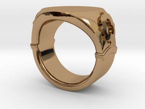 Seal Ring Trefoil - engraved in Polished Brass: 6.75 / 53.375