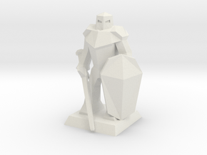 Knight Low-Poly in White Natural Versatile Plastic