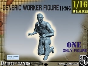 1-16 Generic Worker Figure 11-26-5 in White Natural Versatile Plastic