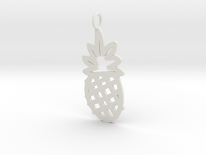Large Pineapple Charm! in White Natural Versatile Plastic
