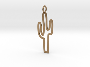 Large Cactus Charm! in Natural Brass
