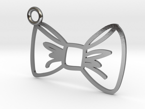Bow Charm! in Polished Silver