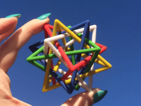 Interlaced Tetrahedrons 3 Inch x 3 Inch in Full Color Sandstone