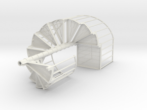 Industrial Spiral Staircase (Counter-Clockwise) in White Natural Versatile Plastic: 1:12