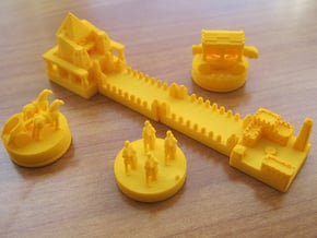 Catan Pieces - Orange City And Knights in White Natural Versatile Plastic