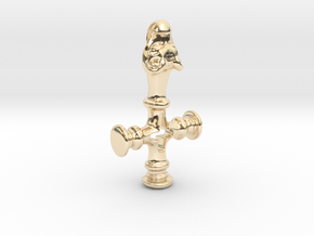 Thors Hammer Disguised as a Crucifix in 14K Yellow Gold