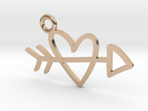 Heart & Arrow Charm! in 14k Rose Gold Plated Brass