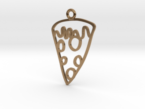 Pizza Charm! in Natural Brass
