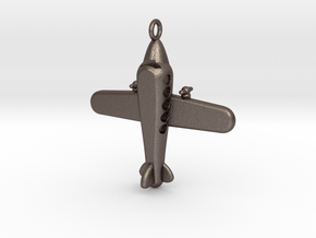 Air Plane in Polished Bronzed Silver Steel