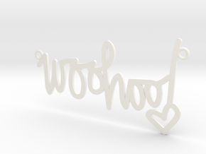 Woohoo Necklace! in White Processed Versatile Plastic