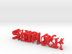 3dWordFlip: SHERLOCK/MORIARTY 14.5 x 2.5 x 2.5 cm in Red Processed Versatile Plastic
