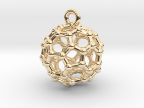 BuckyBall C60 Pendant 1 cm in 14k Gold Plated Brass