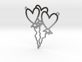 Heart Balloon Necklace! in Polished Silver