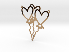 Heart Balloon Necklace! in Polished Brass