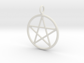 Simple pentagram necklace in White Natural Versatile Plastic