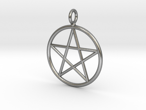 Simple pentagram necklace in Natural Silver