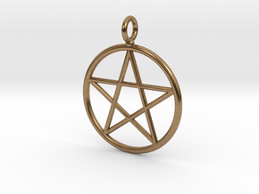 Simple pentagram necklace in Natural Brass