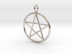 Simple pentagram necklace in Platinum