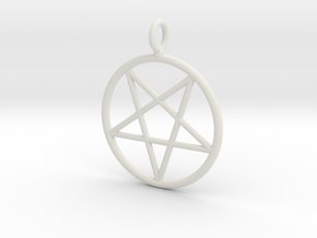 Overturned pentagram necklance (simple) in White Natural Versatile Plastic