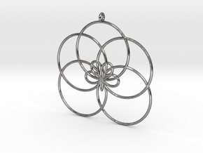 Cyclic-harmonic Pendant 1 in Fine Detail Polished Silver