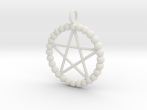 Beads pentagram necklace in White Natural Versatile Plastic