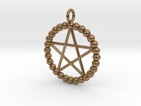 Beads pentagram necklace in Natural Brass
