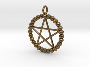 Beads pentagram necklace in Natural Bronze