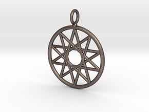 Simple decagram necklace in Polished Bronzed Silver Steel
