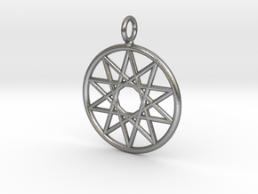 Simple decagram necklace in Natural Silver