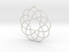 Cyclic-harmonic Pendant in White Natural Versatile Plastic