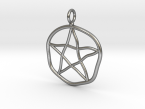 Warped pentagram necklace in Natural Silver