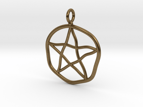 Warped pentagram necklace in Natural Bronze